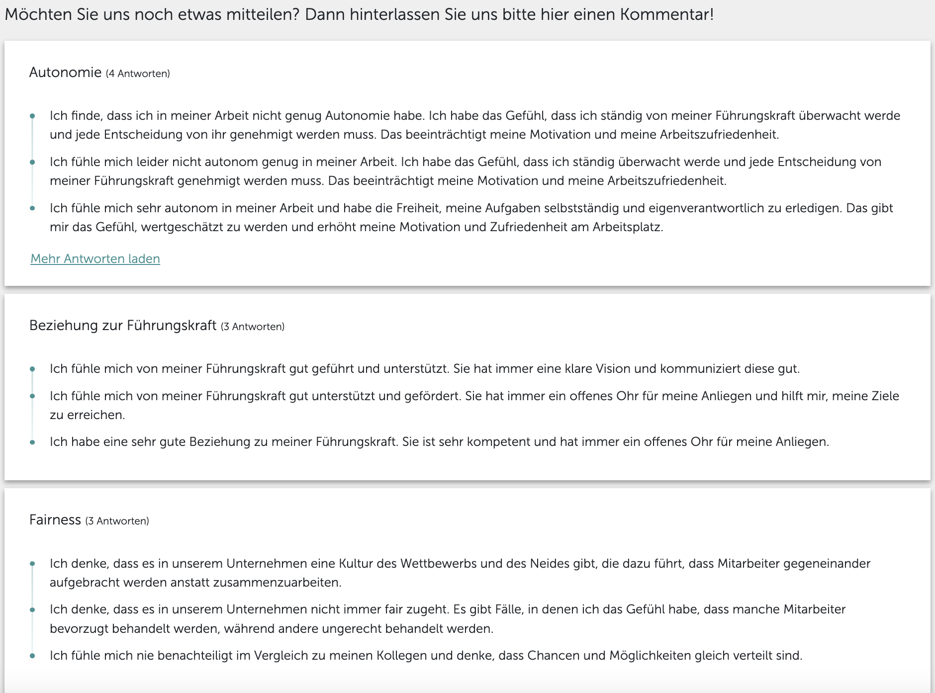 Zusammenfassungen Mitarbeiterbefragung Zufriedenheit Zusammenfassungen Mitarbeiterbefragung Zufriedenheit
